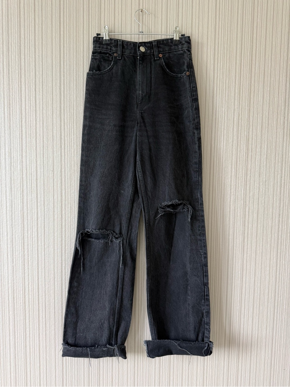 Zara Washed Black Denim Jeans
